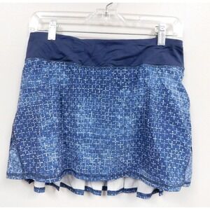 Lululemon Run Pace Setter Skirt Size 6 Explode Sashiko Cross Inkwell Navy Blue